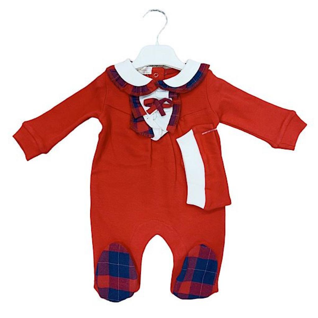 Little Dreams China * LD15065R Red Tartan All In One and Hat (0-9 months)