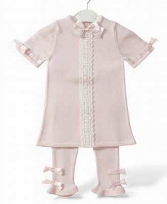 Little Dreams 212021 PINK IVORY * LD212021-P Fine Knit Spanish Leggings Set (0-9 months)