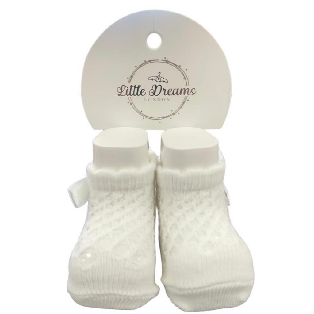 Little Dreams   LD3028I Satin Bow Socks (0-6 months)