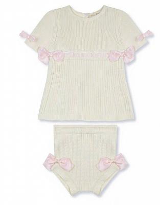 Little Dreams 112021IVORYPINK * LD52021IV Fine Knit Spanish Set (0-24 months)
