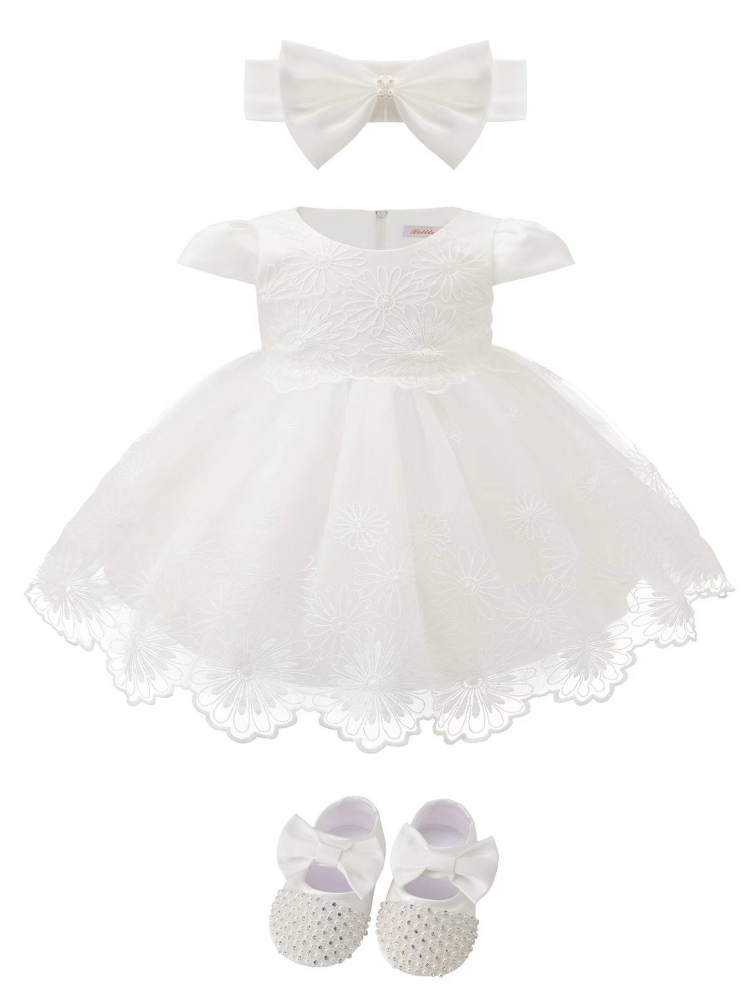 Little Dreams   LDS04W Sunflowers Dress with Shoes and Headband (0-12 months)