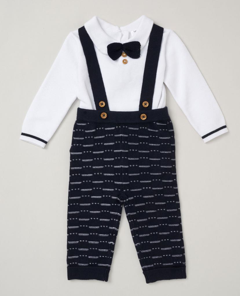Little Gent E07663  LGE07663 Dungaree Knit set(0-12 months)