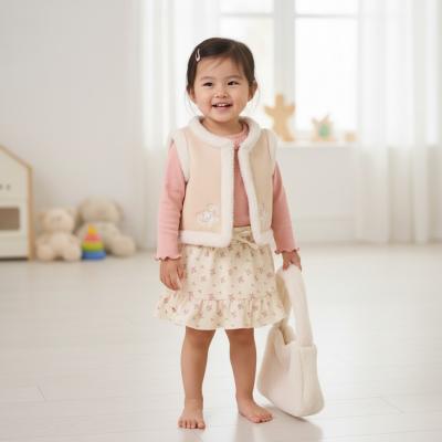 LGG11460-B  Faux Sheepskin,Gilet, bag and Skirt Set  (2-4 years)