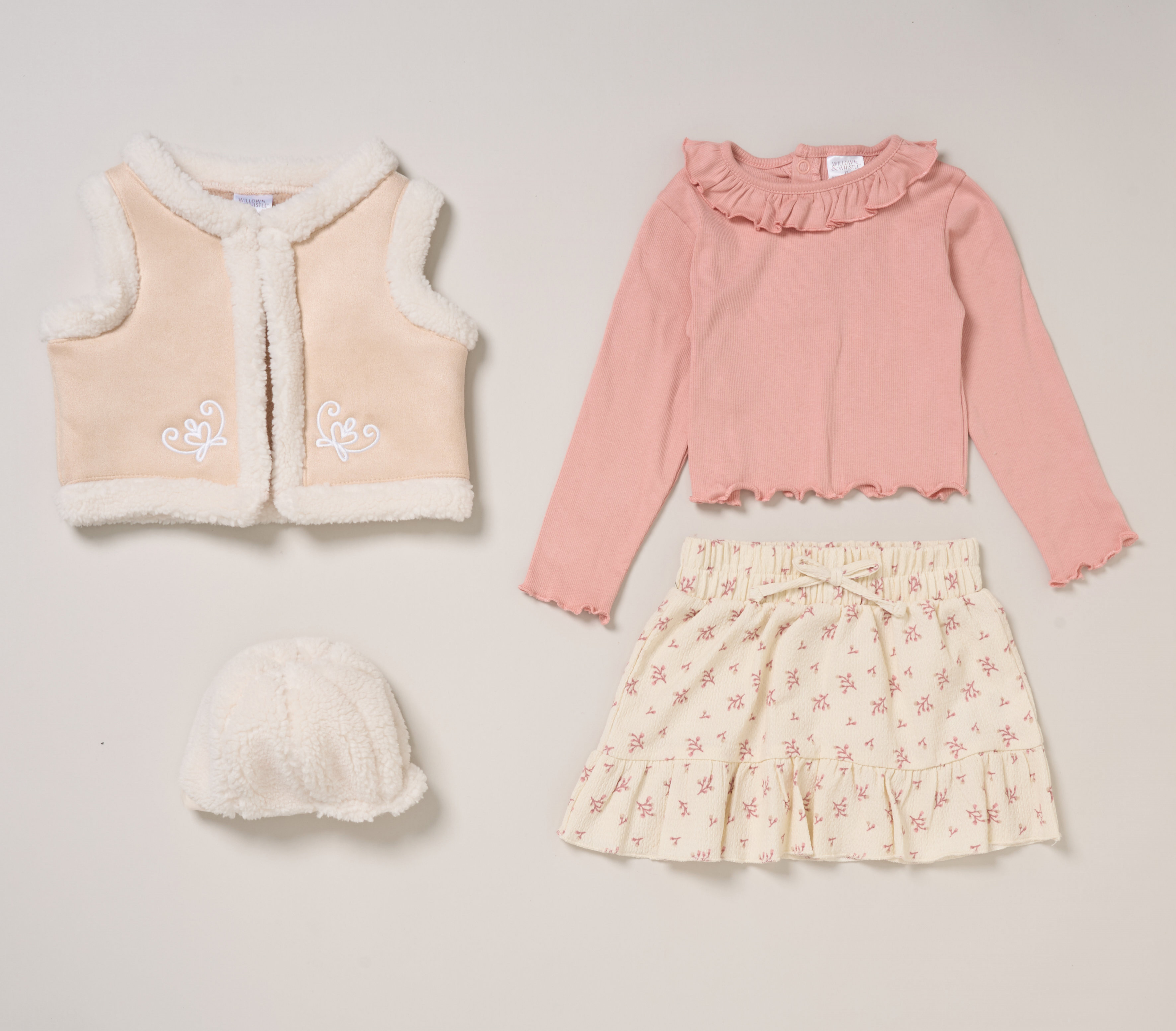 Lily & Jack G11460INF * LGG11460A Faux Sheepskin  Gilet and Skirt Set (12 -24 months)