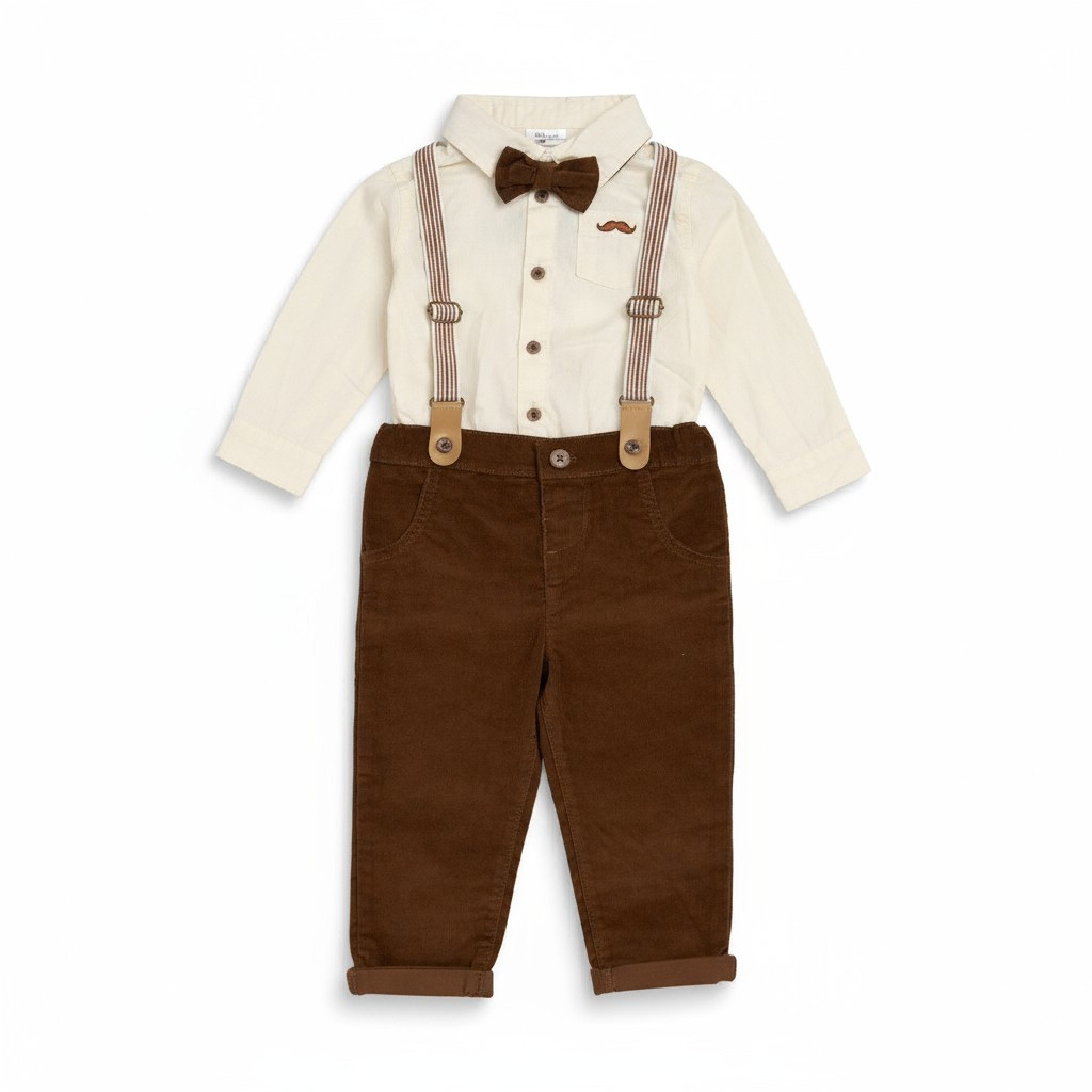 Little Gent G11529TOD * LGG11529B Corduroy Bow Tie  Set with Braces (2-4 years)