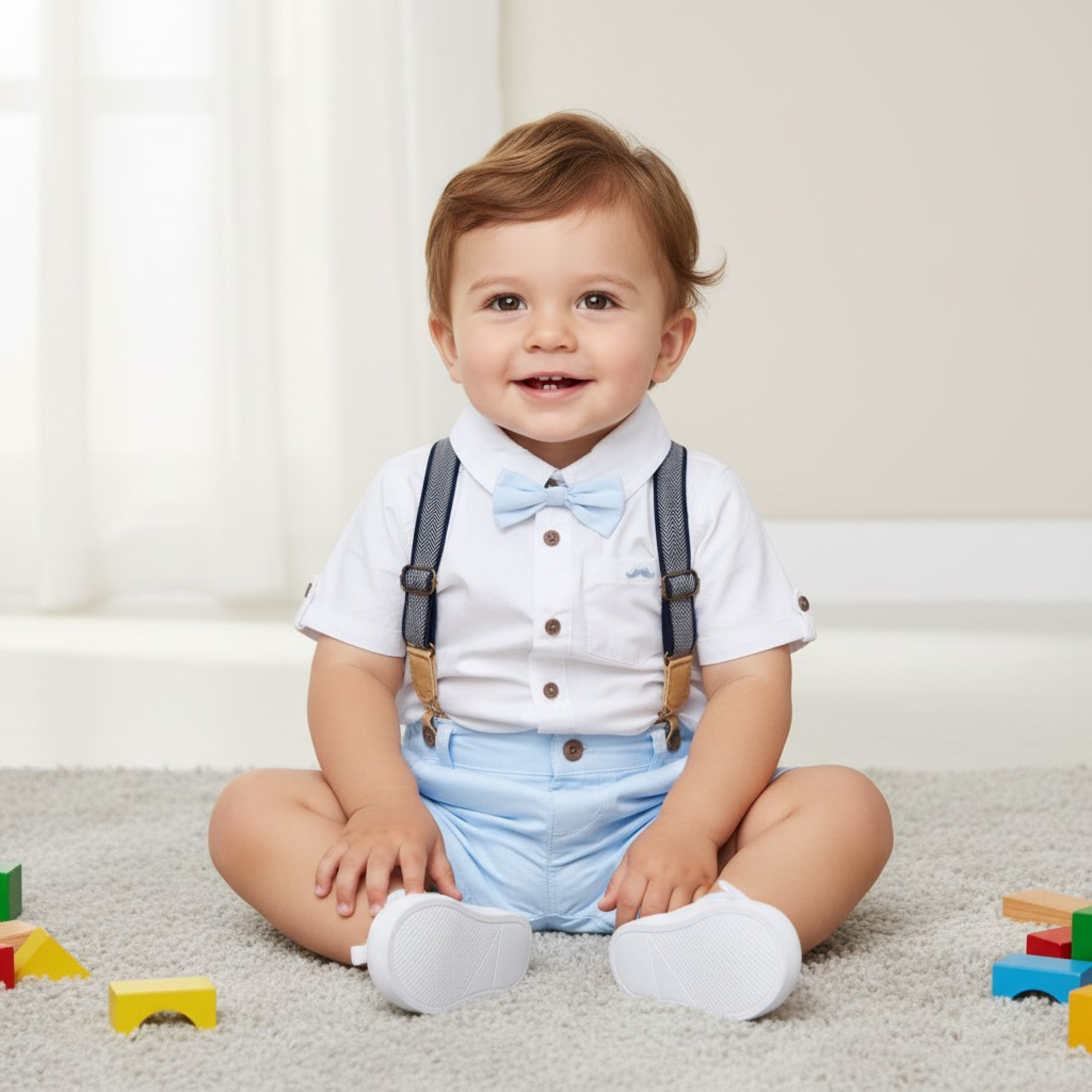 Little Gent H12889INF * LGH12889A  Bow Tie Set with Braces (9-24 months)