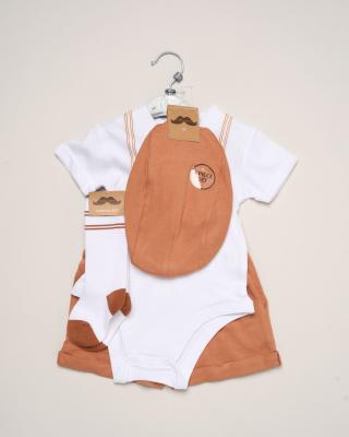 Little Gent  * LGH13723 Bodysuit, shorts, socks and cap ( 0-9 months)