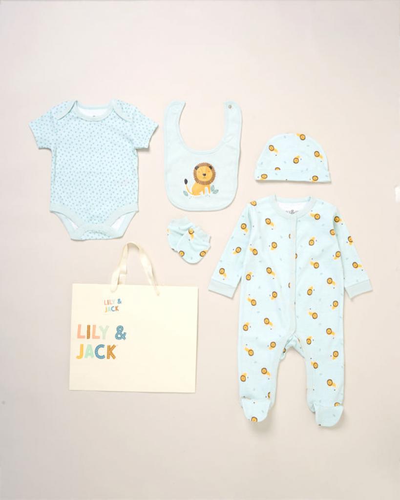 Lily & Jack F09716NB * LJ09716  "Lion" 5 Piece Layette Set (Nb-6 months)