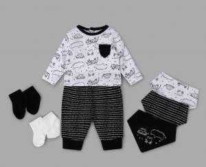 Lily & Jack China * LJ21442 Monochrome Seven Piece ( 0-18 months)