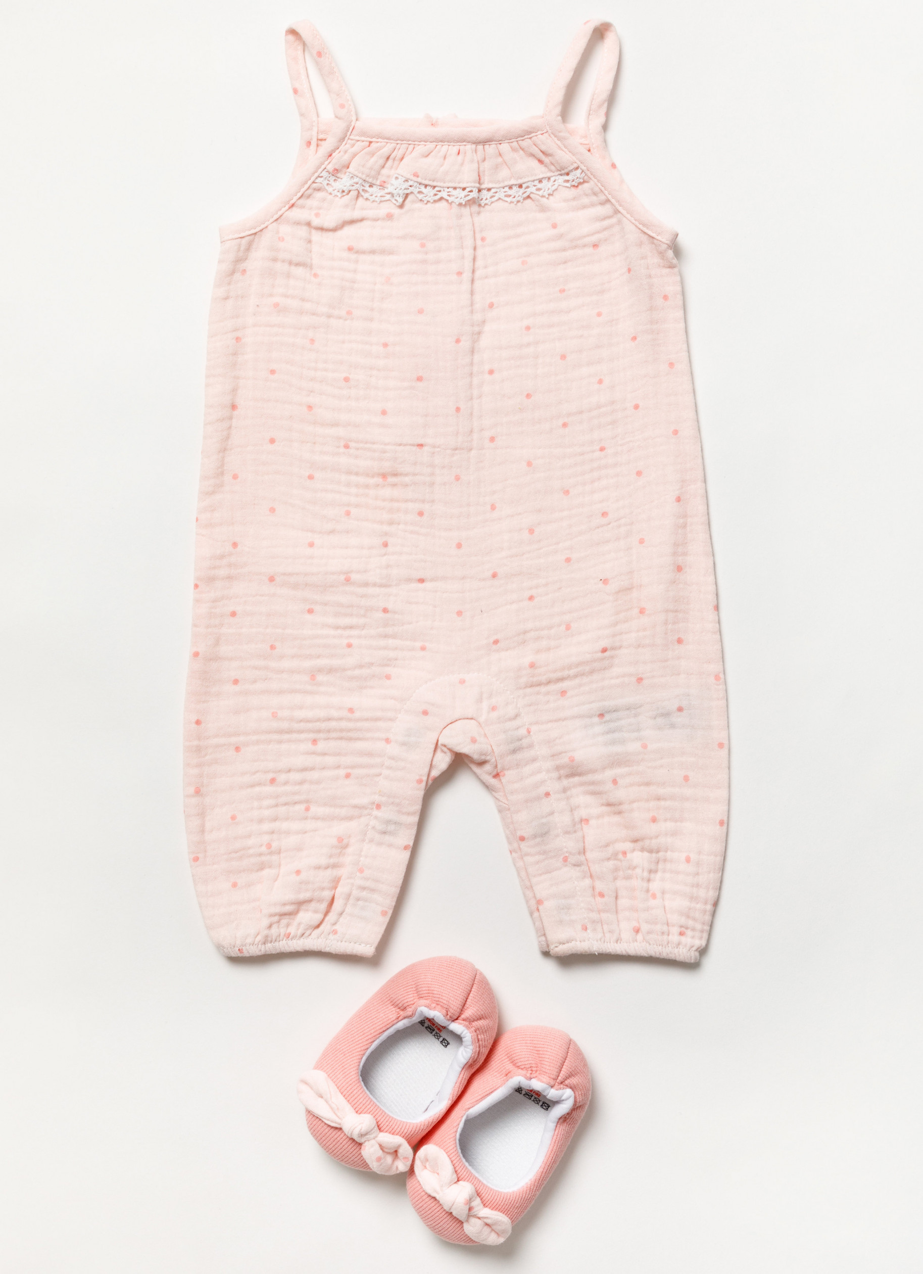 Lily & Jack B03875 * LJB03875 Crinkle Muslin Romper  and shoe (0-9 months)