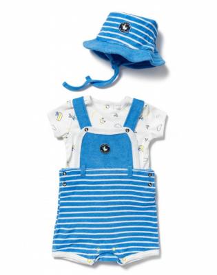 Lily & Jack B03922  LJB03922-B Short Dungaree Set and hat (0-12 months)