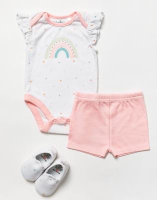 Lily & Jack B04172 * LJB04172-P Rainbow set and shoe (0-9 months)