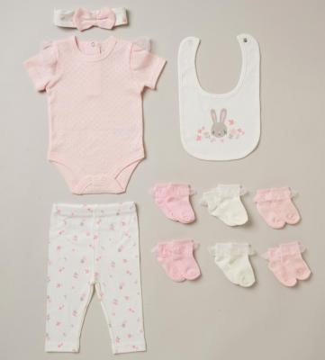 Lily & Jack D07257 * LJD07257P Floral" Ribbed 10 Piece set(NB - 6m)