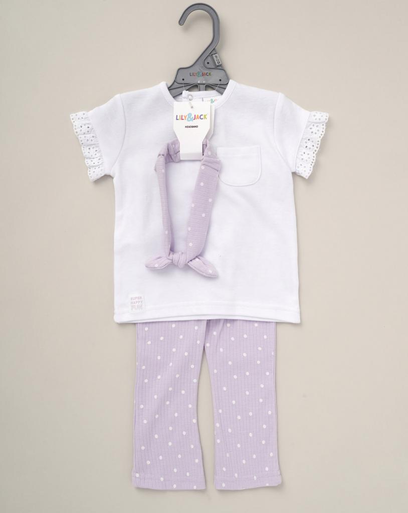Lily & Jack D07266  LJD07266 Broderie Anglaise Ribbed Legging Set ( 9-24 months)