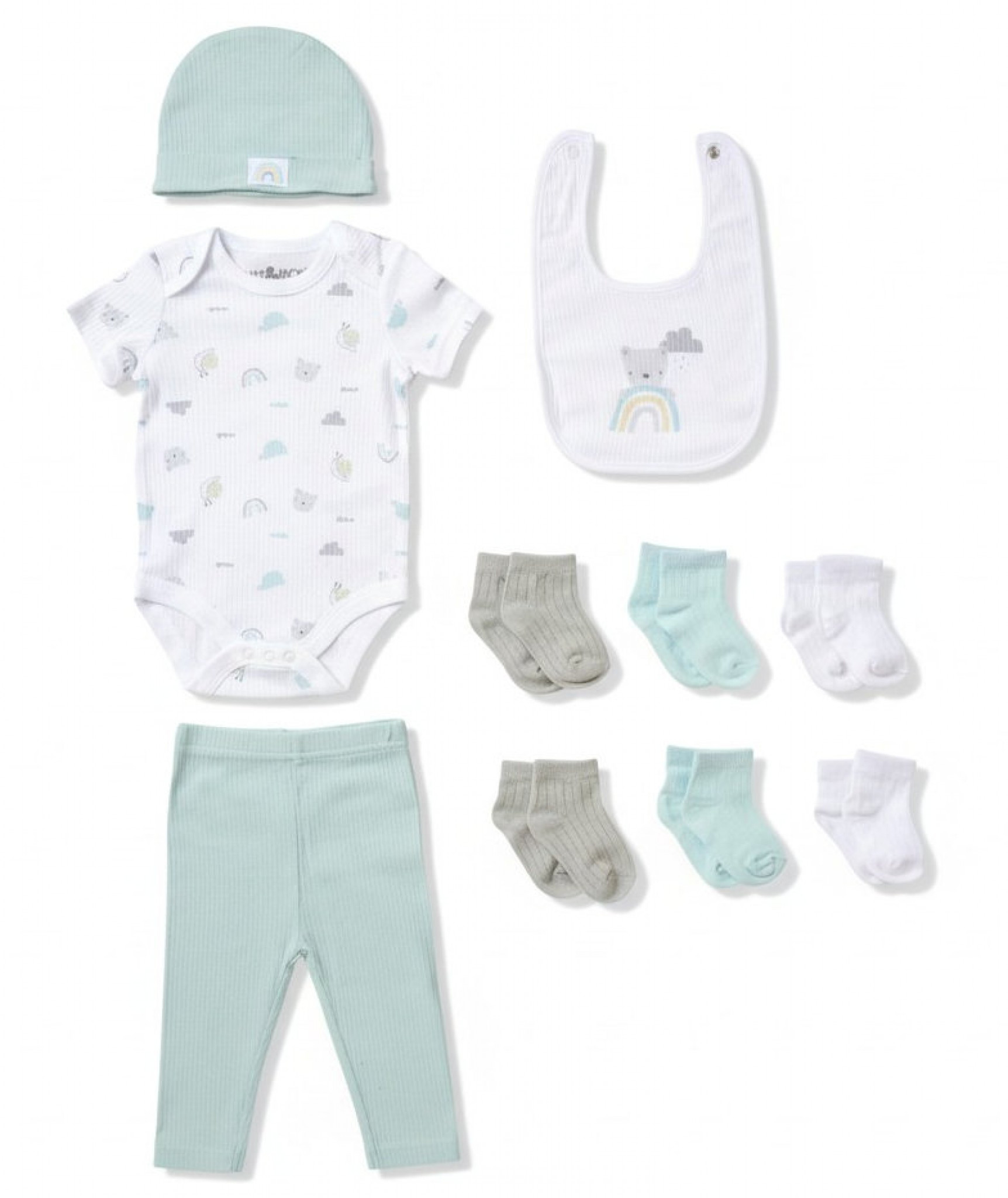 Lily & Jack D07437  LJD07437A "Teddy bear" Ribbed 10 Piece set(NB - 6m)