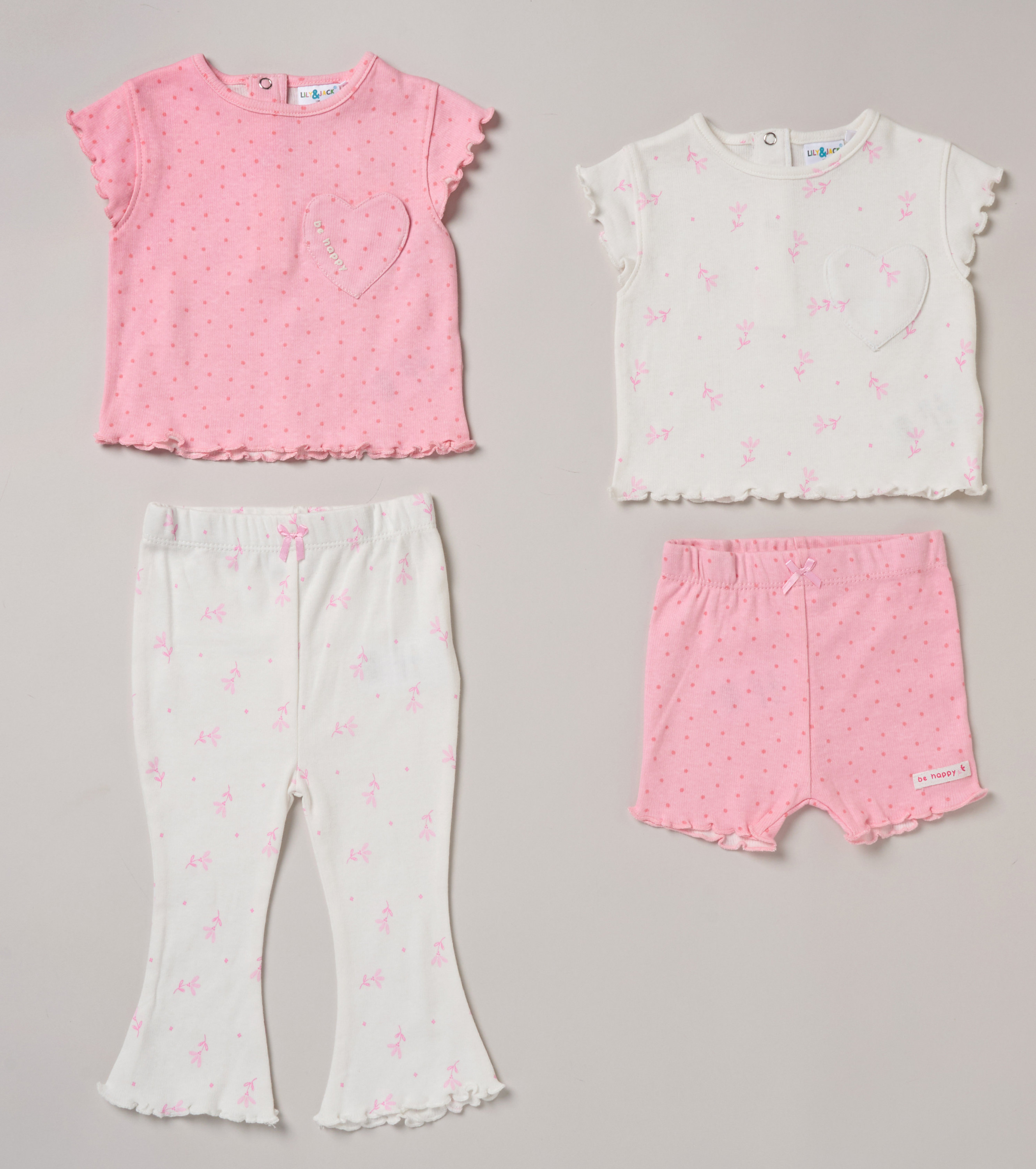 Lily & Jack F09099 INF 5056756571139 LJF09099B Four Piece Mix & Match "Heart" Set (9-24 months)