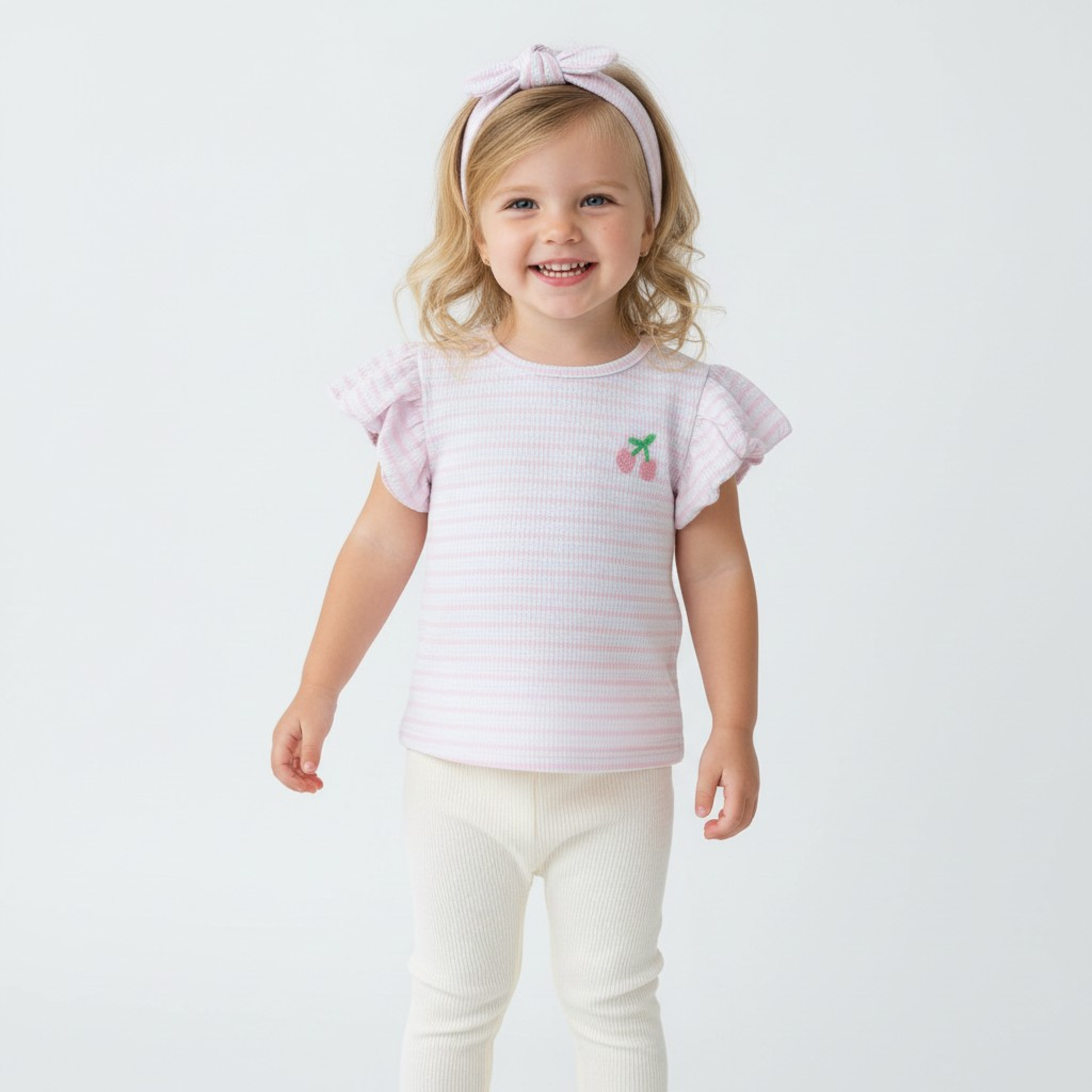 Lily & Jack F09149 NB * LJF09149-B Seersucker "Cherry" Outfit (12-24 months)