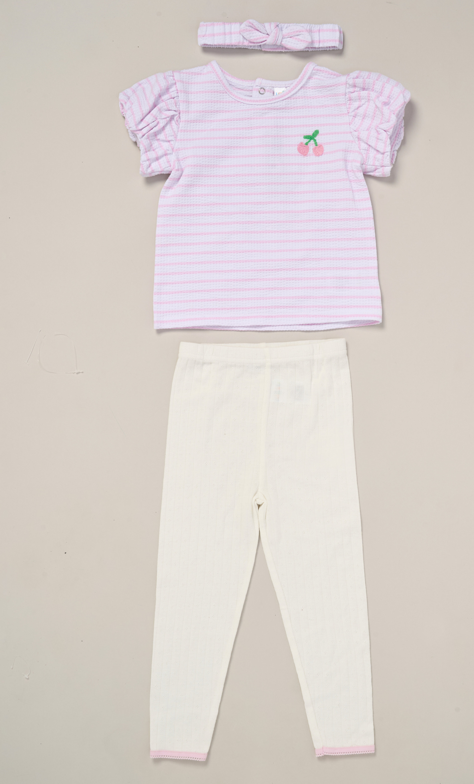 Lily & Jack F09149 NB 5056756554156 LJF09149A Seersucker "Cherry" Outfit (0-9 months)