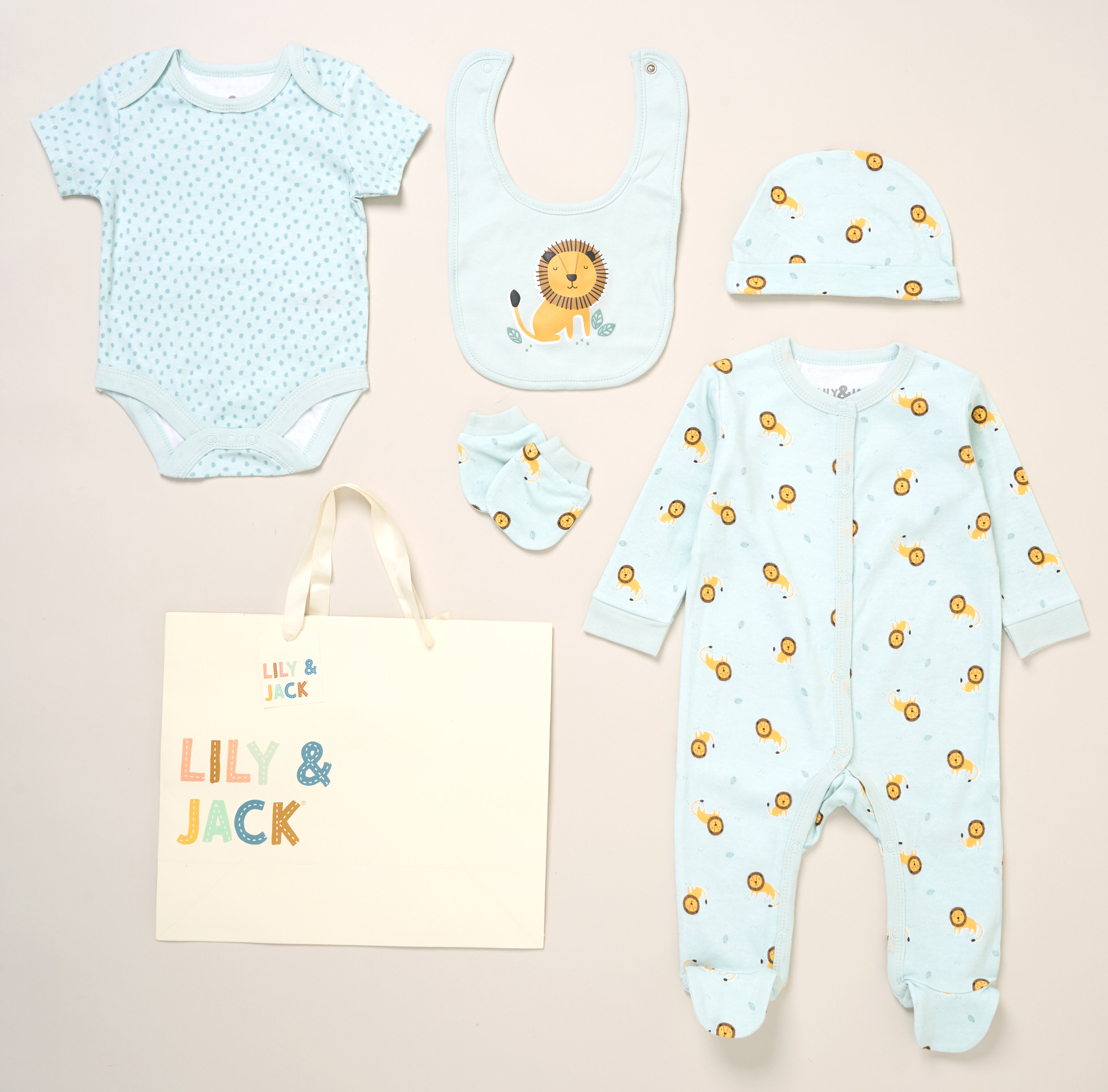Lily & Jack F09716NB * LJF09716  "Lion" 5 Piece Layette Set (Nb-6 months)