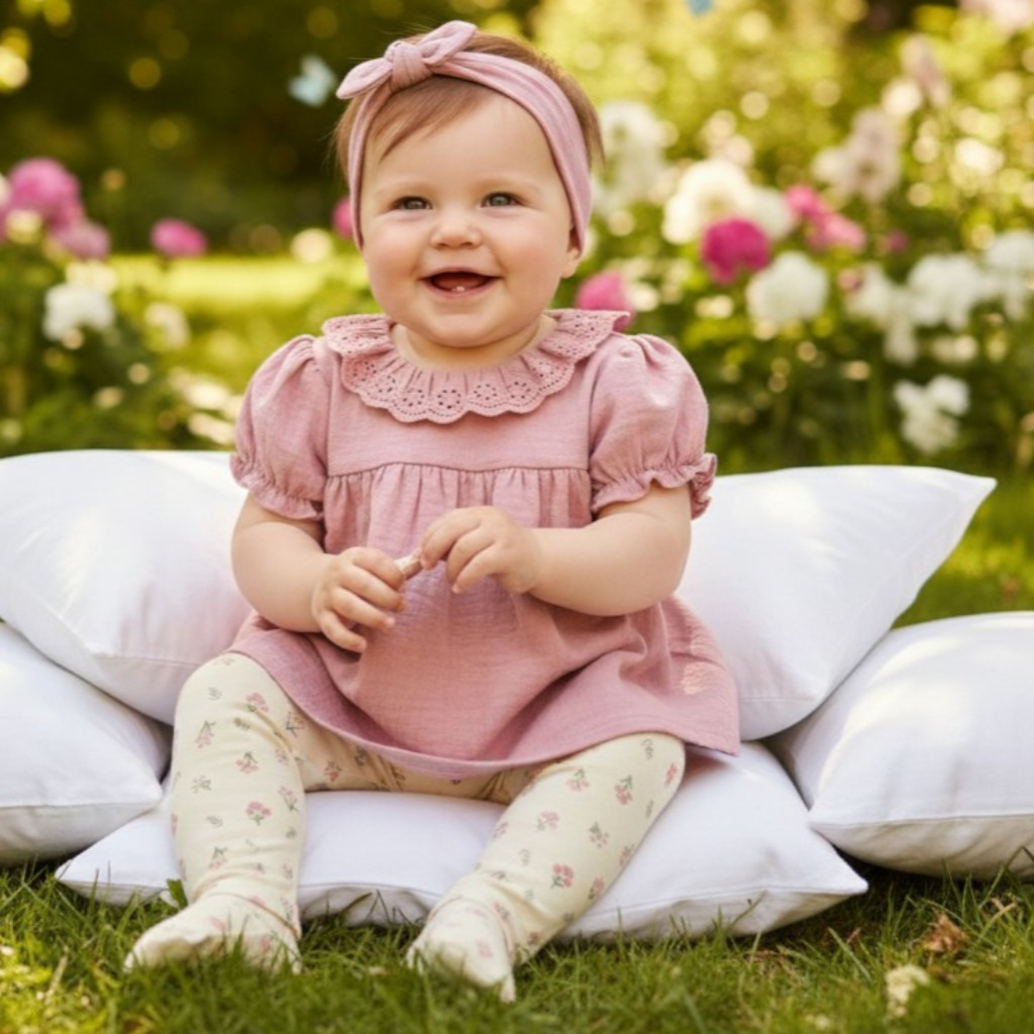 Lily & Jack F09832 NB 5056756554514 LJF09832-AP Muslin Floral Leggings Set (0-9 months)