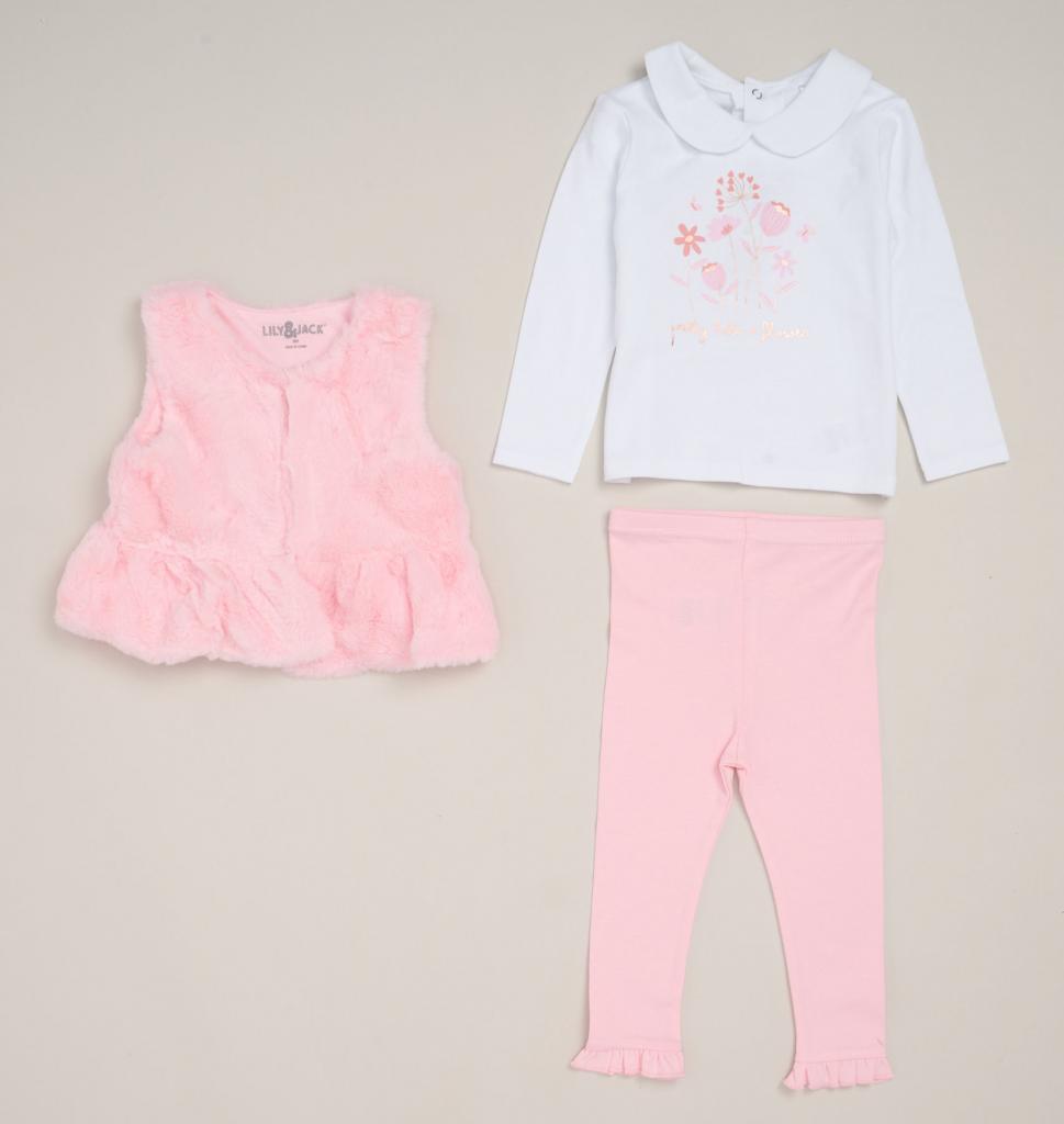 Lily & Jack G10874 * LJG10874 Pretty Flower Gilet Set (0-9 months)
