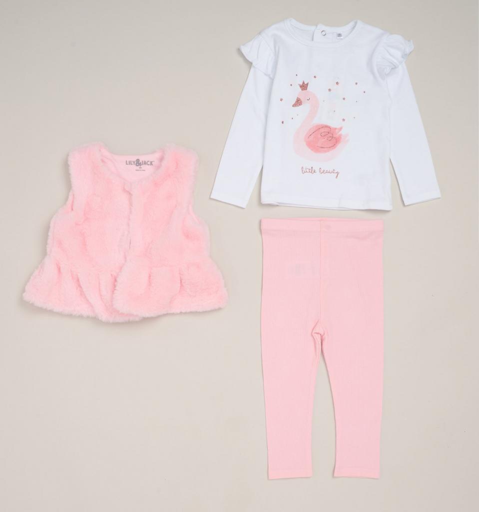 Lily & Jack G11919 * LJG11919B Swan Gilet Set( 2-5 years)