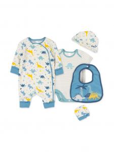 Lily & Jack (Green Label)Organic T20533 505448201825 LJGT20533 Organic "Dinosaur" 5 Piece Layette Set (NB - 6m)