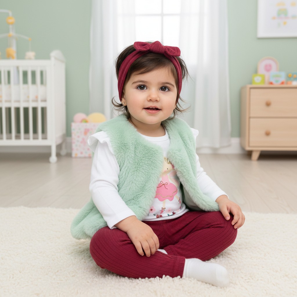 Lily & Jack J15545 * LJJ15545A Furry Gilet, leggings & top "Mouse" (12-24 months)