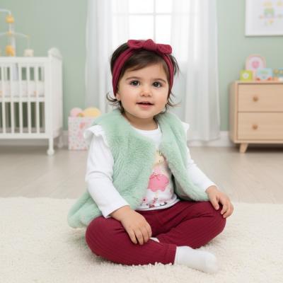LJJ15545A  Furry Gilet, leggings & top "Mouse"  (12-24 months)