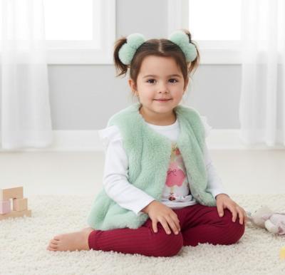 LJJ15545B  Furry Gilet, leggings & top "Mouse"  (2-4 years)