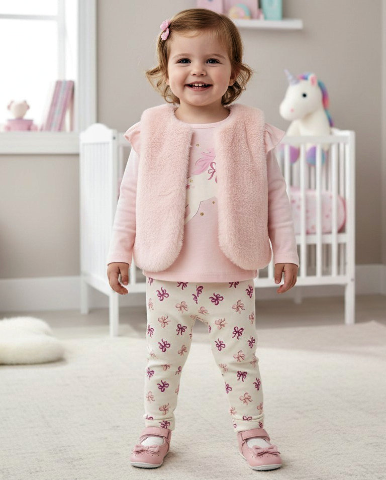 Lily & Jack J15547 * LJJ15547A Furry Gillet, legging & top "Unicorn" (12-24 months)