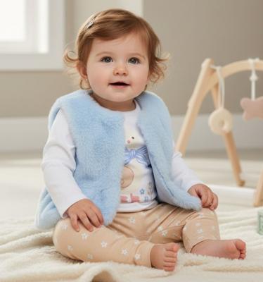 LJJ15553A   Furry Gilet, Leggings & Top "Goose"  (0-9 months)