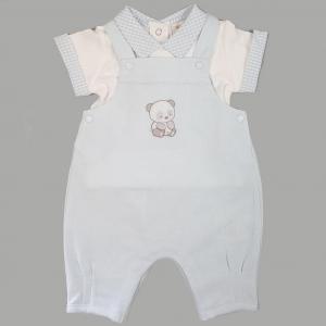 Mintini 5056172078410 MB3231S Bear Dungaree Set (1-6 months)