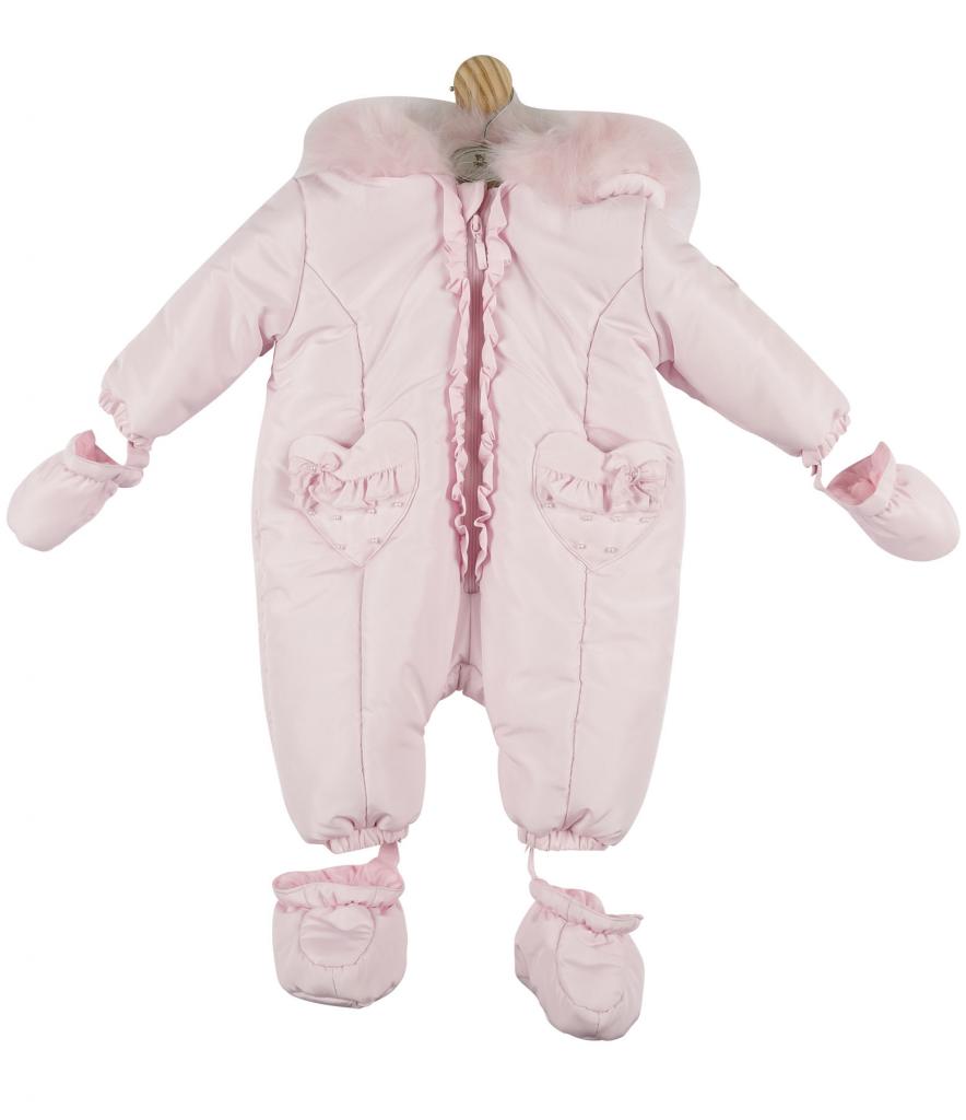 Mintini MB4443A MB4443A Pink Quilted Snowsuit (12-24 months)