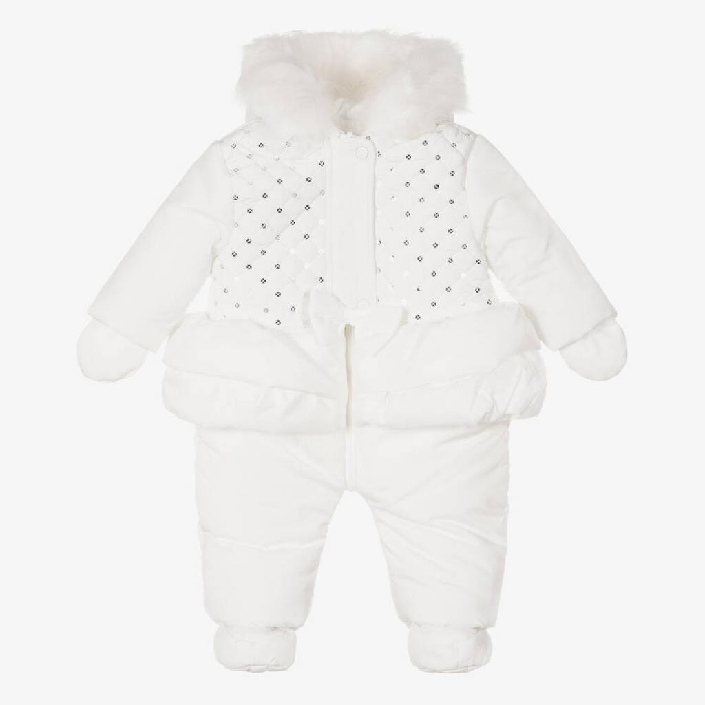 Mintini   MB4709A White Sequin Snowsuit (12-24 months)