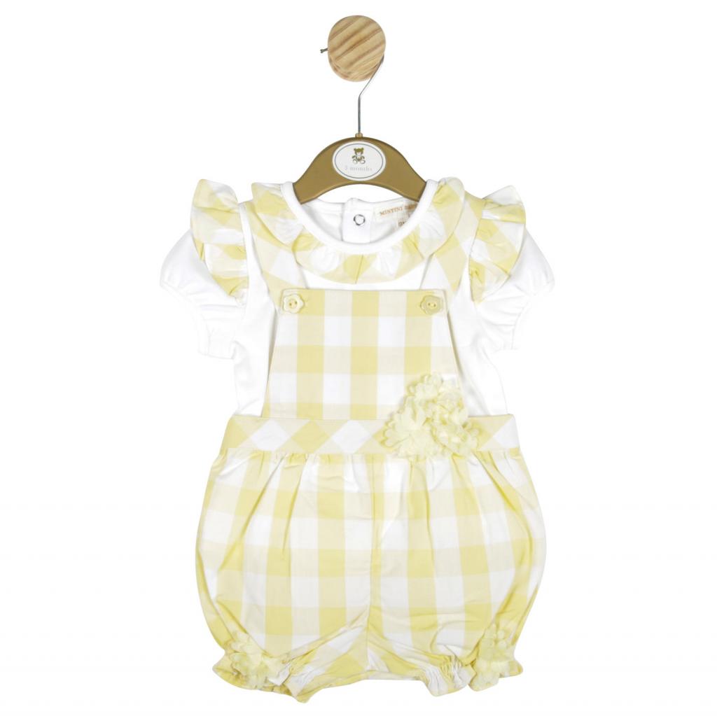 Mintini MB4870  MB4814A Gingham Short Dungaree Set (12-24months)