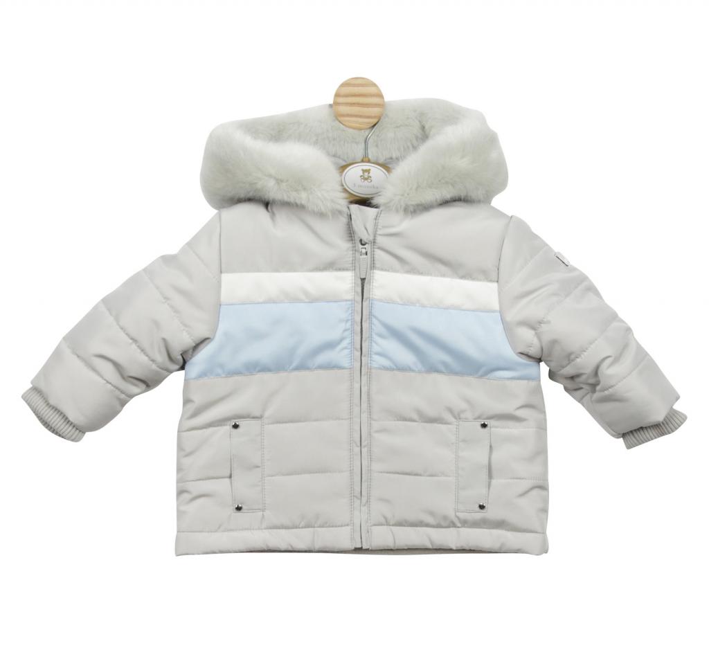 Mintini MB5016  MB5016B Grey colour block coat( 5 years only)