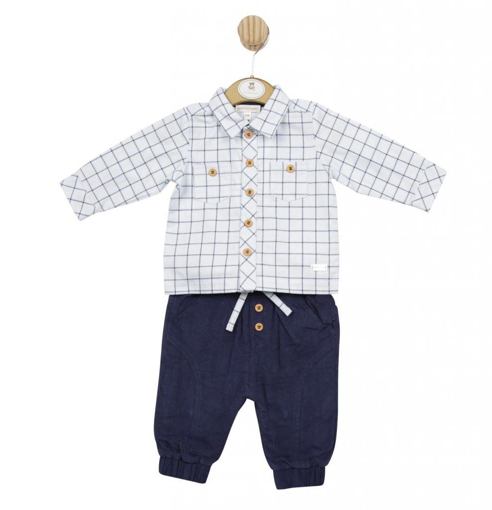 Mintini MB5075  MB5075A Checked Shirt and trousers( 12-24 months)
