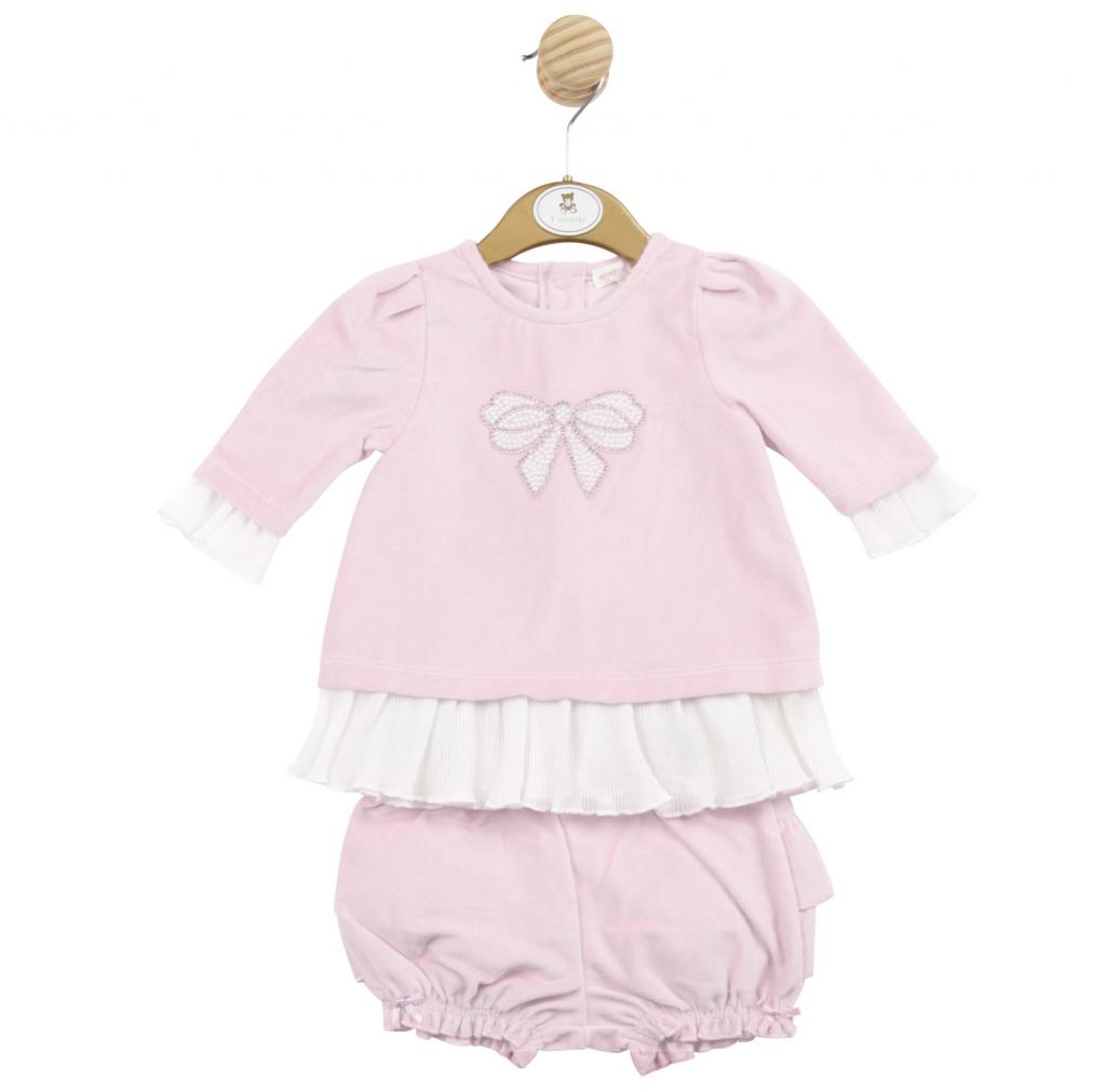 Mintini MB5079  MB5079A Two piece frilled bow shorts set( 12-24 months)