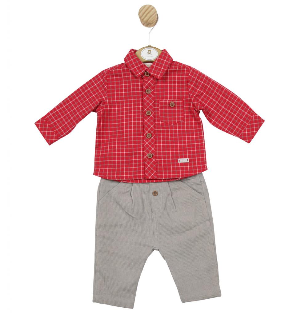 Mintini China  MB5120 Check shirt and Cord Trousers( 3-9 months)
