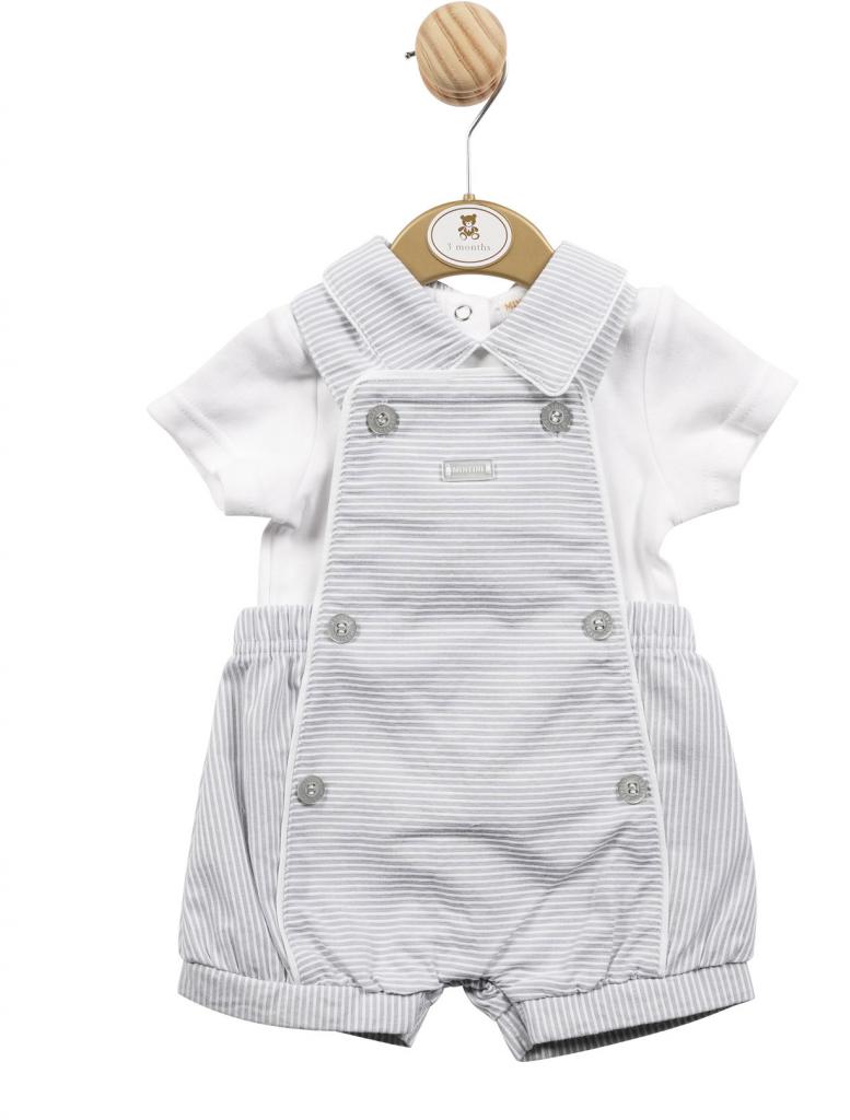 Mintini MB5202 * MB5202A Stripe romper dungaree and shirt(12-24 months)