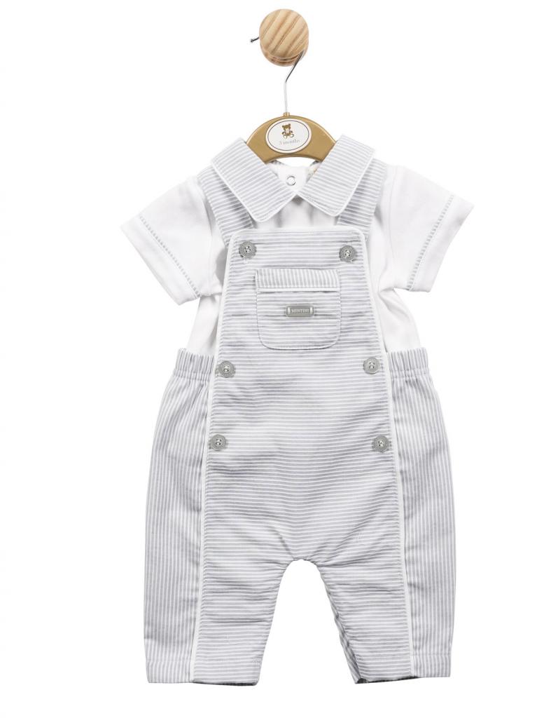 Mintini MB5202 * MB5203A Stripe dungaree and shirt(12-24 months)