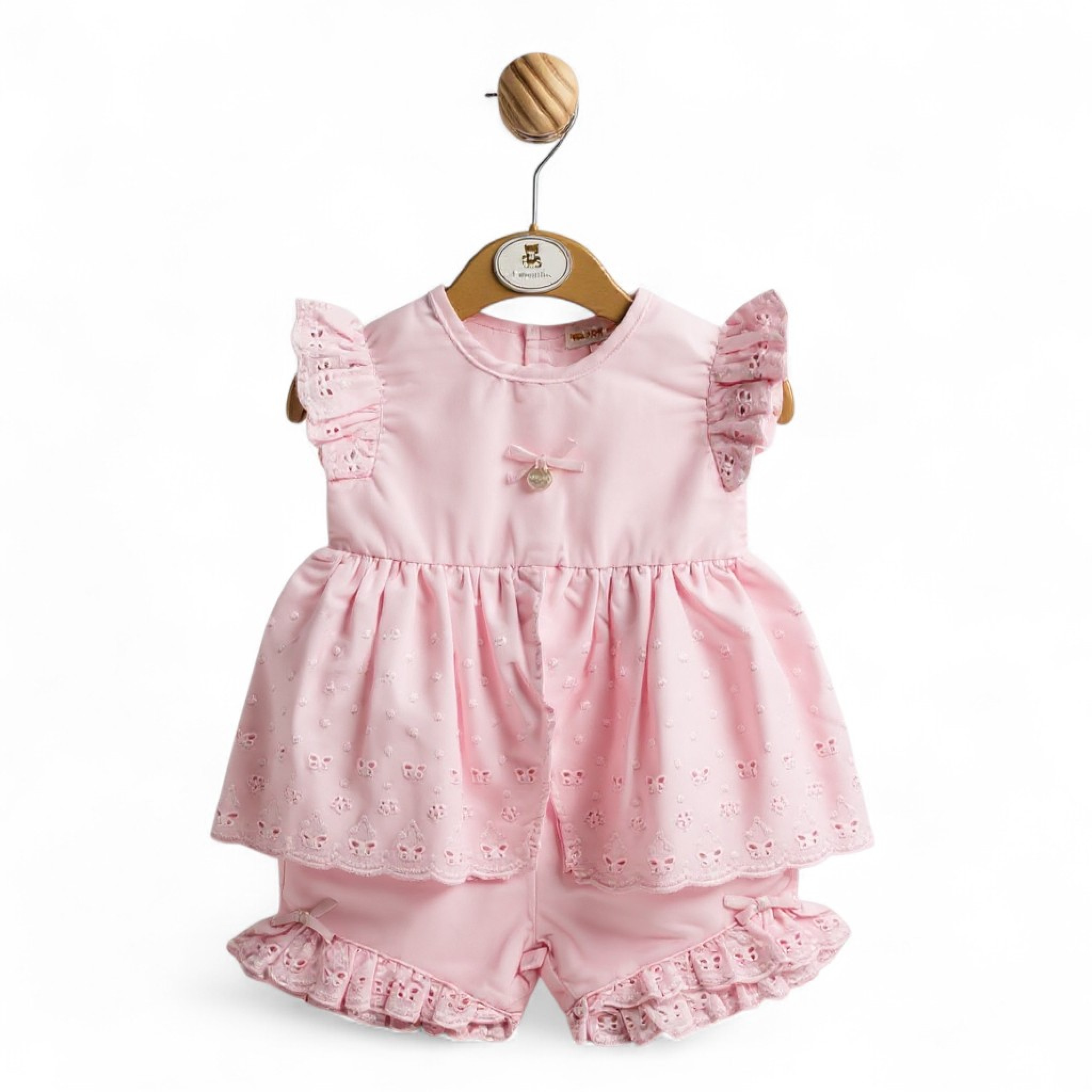 Mintini MB5212 MB5212-3-9 Broderie Anglaise Short Set (3-9 months)