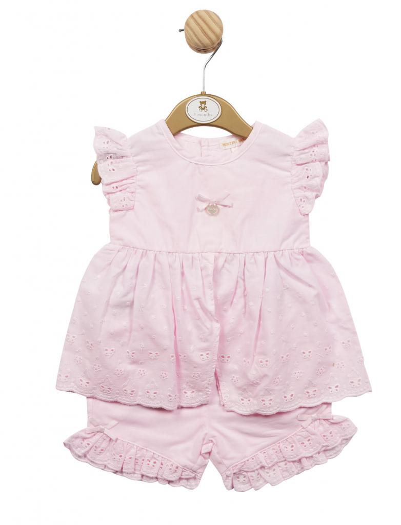 Mintini MB5212  MB5212A Broderie Anglaise Short Set (12-24 months)