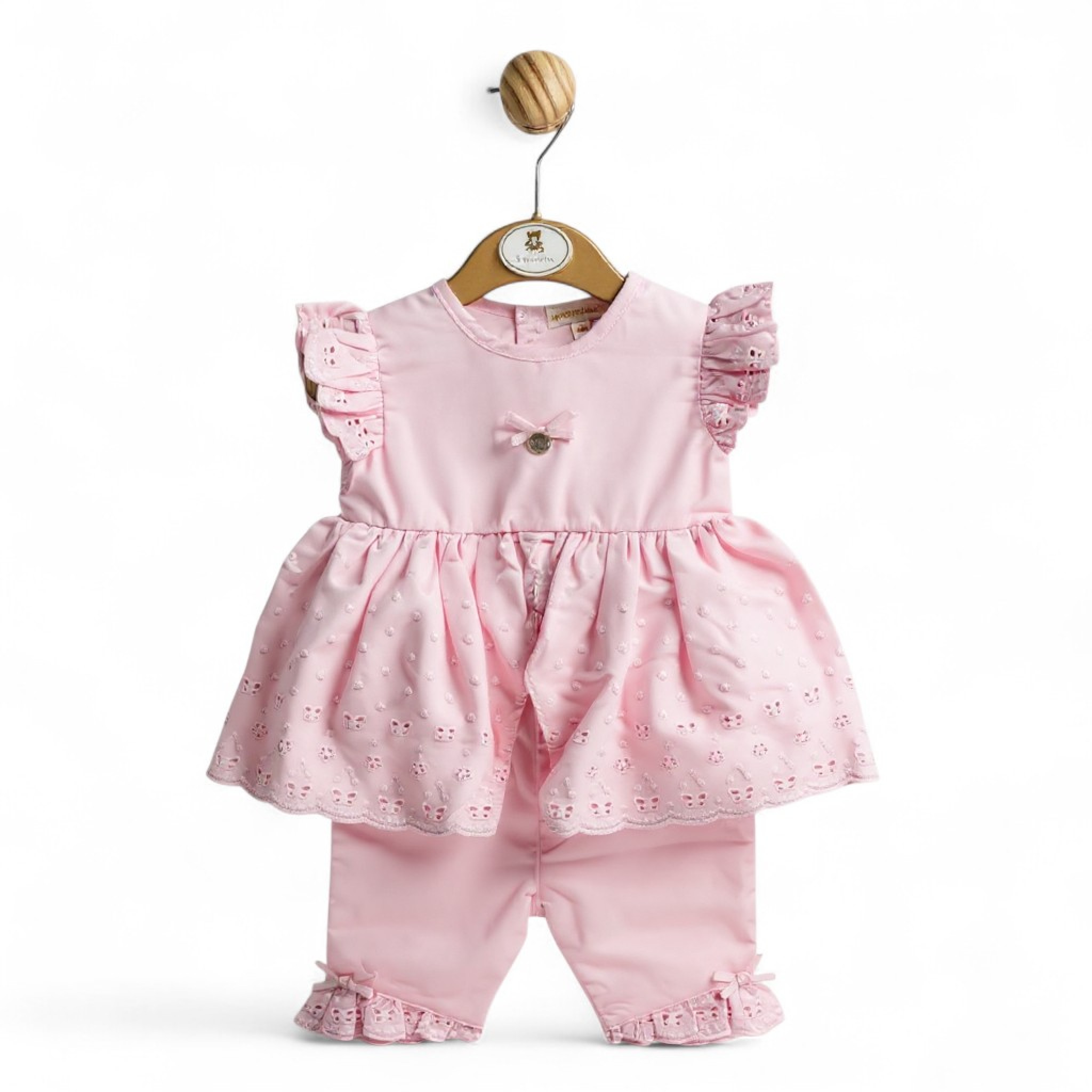 Mintini MB5212  MB5213-A Broderie Anglaise Trouser Set (12-24 months)