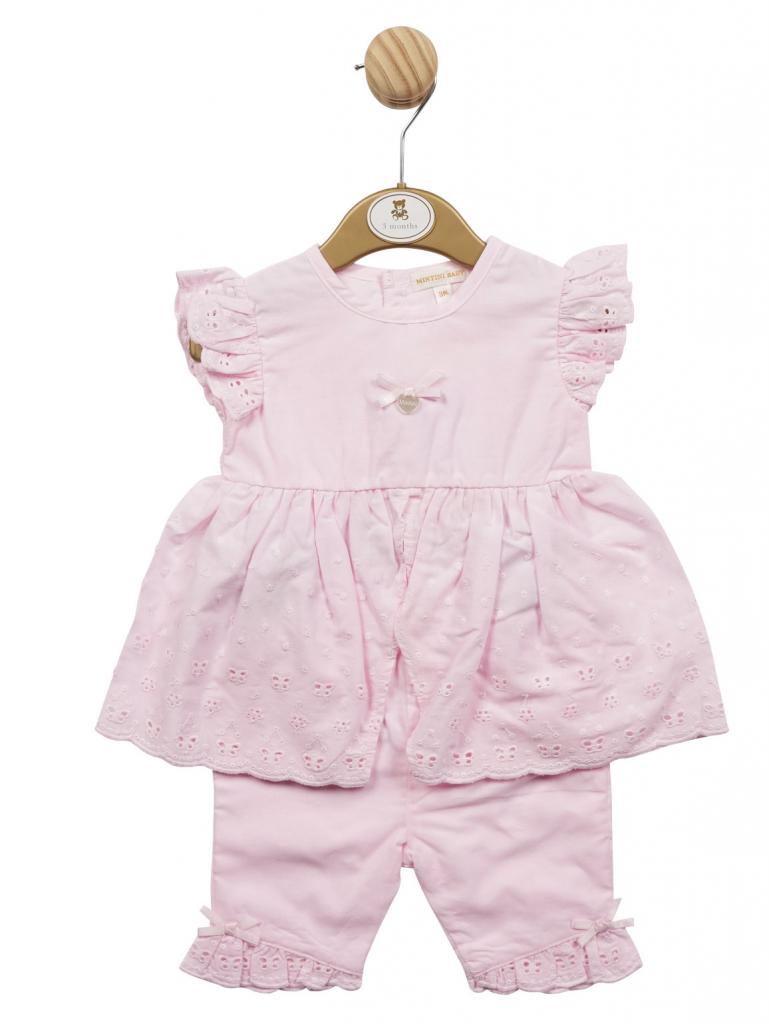 Mintini MB5212  MB5213A Broderie Anglaise Trouser Set (12-24 months)