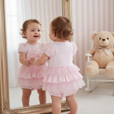 MB5306A  Ruffle Back Romper Dungaree Set (12-24 months)