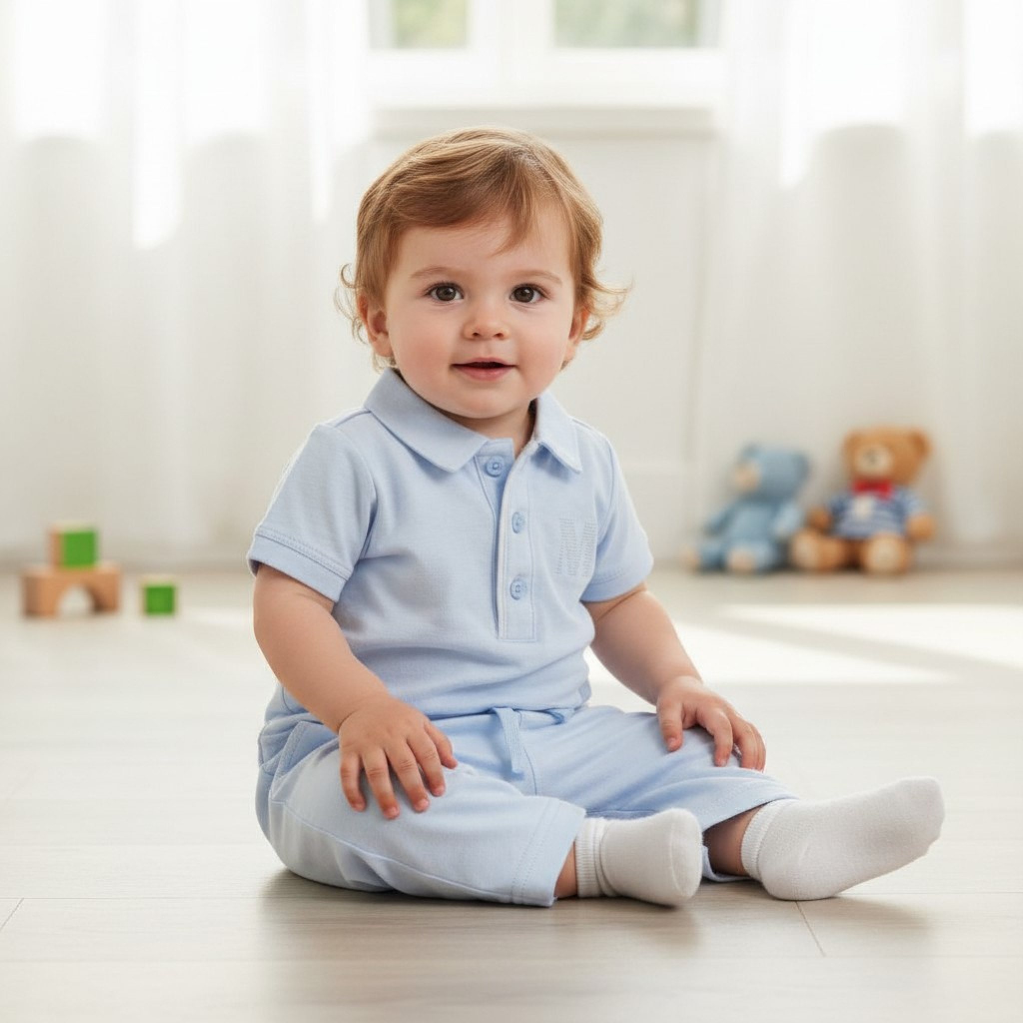 Mintini MB5360A * MB5318-A "M" Polo shirt and trouser Set(12-24 months)