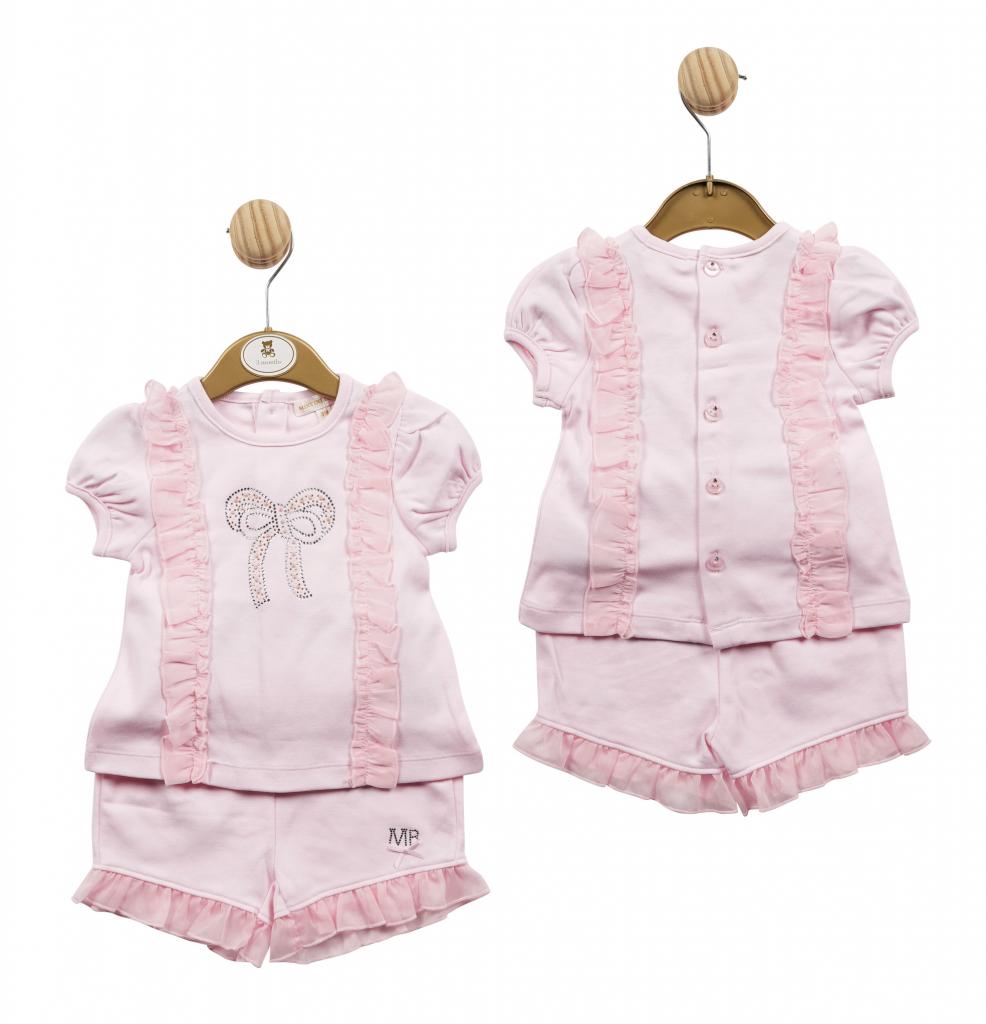 Mintini MB5323 * MB5325A Sparkle Bow Shorts and Top(12-24 months)