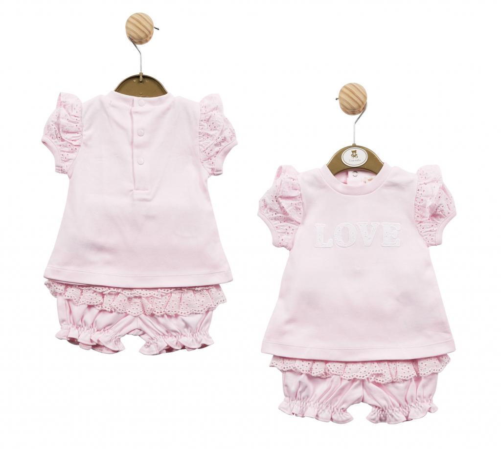 Mintini MB5337A  MB5337A Broderie Anglaise Jam Pant Set (12-24 months)